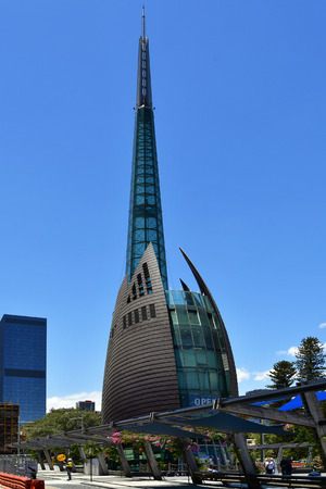 Perth, WA, Australia - November 30, 2017: Bell Tower aka Swan Bells the landmark of the capital in Western Australiaのeditorial素材