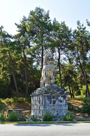 Greece, ancient lion of Amphipolisの写真素材