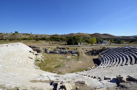 North Macedonia former FYROM, amphitheater in ancient Roman Stobi villageの写真素材
