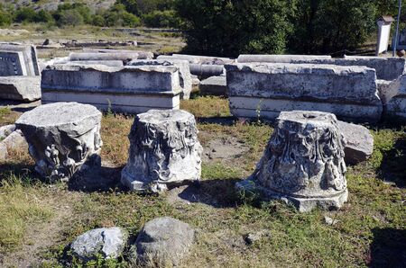 Gradsko, North Macedonia former FYROM - September 28, 2019: Excavations in ancient Roman Stobi village, the biggest archaeological site in Macedoniaのeditorial素材