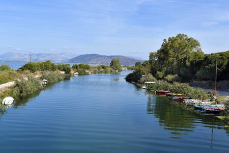Greece, Epirus, canal in Ambracian Gulf aka Gulf of Artaの写真素材