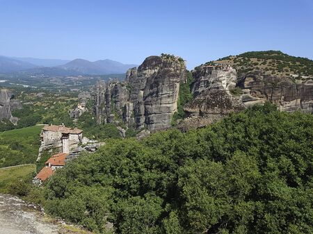 Greece, monasteries of Varlaam, Great Meteoron, St. Anapafsas and Rousanou in Thessaly