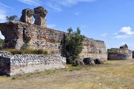 Greece, Epirus, fortified wall in ancient site of Nikopolis near Preveza