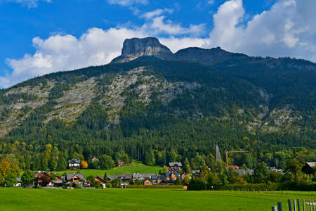 Austria, Altaussee with Loser mountain in 
 Salzkammergutの写真素材
