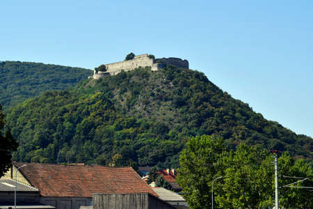 Austria, old castle ruin Heimoburg aka Hainburg castleのeditorial素材