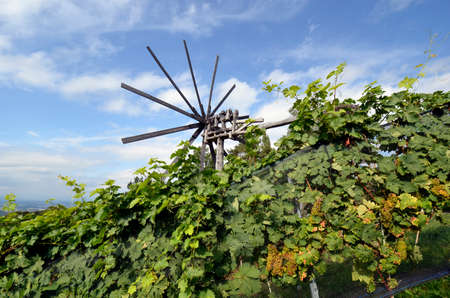 Kitzeck im Sausal, Austria - September 19, 2021: The world's largest Klapotetz is located on the Demmerkogel in southern Styria, these devices are a kind of scarecrow because they chase away the birds with the clatterのeditorial素材
