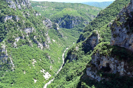 Greece, view to Vikos Gorge, world's deepest gorge mentioned in 1997 in the book of records