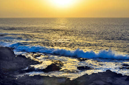 Spain, Canary Island, sunset over altlantic ocean