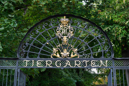 Vienna, Austria - August 01, 2022: Main entrance to the zoo in the former residence of the Habsburg rulers and today a UNESCO World Heritage Site, world-famous tourist attraction situated in a large park landscape with the oldest zoo in the worldのeditorial素材