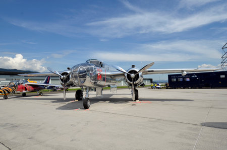 Zeltweg, Austria - September 03, 2022: Public airshow in Styria named Airpower 22, Lockheed P-38...