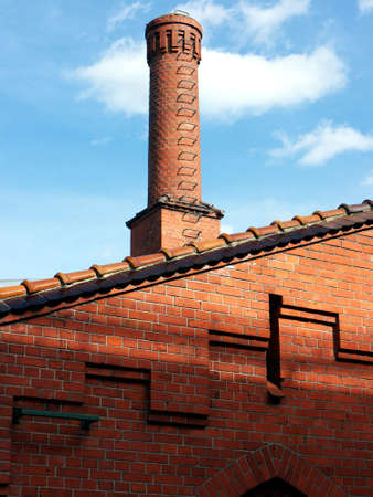 chimney of an old brewery in Berlin, Germanyの写真素材