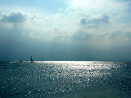 Lake Constance in the sun, Germanyの写真素材