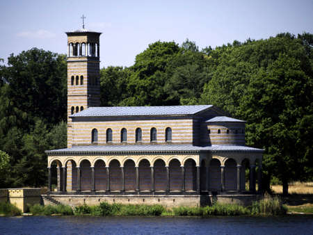 South side of the Church of the Redeemer in Sacrow near Berlin, Germanyの写真素材