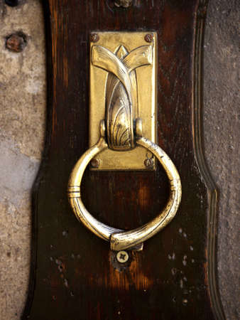 golden brown door to door knockerの写真素材