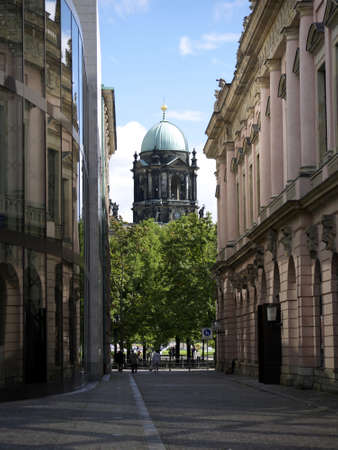 Berlin - street behind the armory and cathedralの写真素材