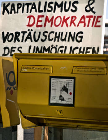 occupy Berlin - protest march in Berlin, Germany on october 15thのeditorial素材