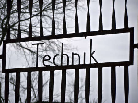 the german word Technik on a fenceの写真素材