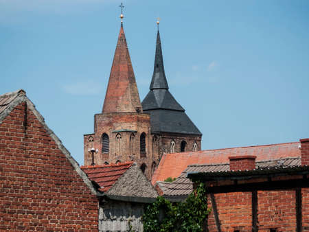 Gransee, county Oberhavel, state Brandenburg, Germany - view to the church St. Marienの写真素材