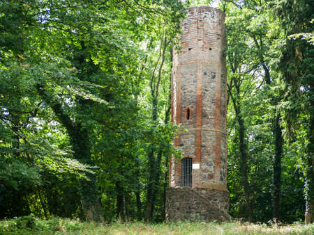 Watch-tower in the city forest. The watch-tower dates from the 15th century and was part of the medieval fortificationsの写真素材