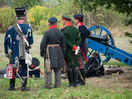 Grossbeeren, Teltow-Flaming, Brandenburg, Germany, August 2012: reenactment of the historical battle...
