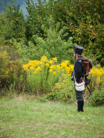 Grossbeeren, Teltow-Flaming, Brandenburg, Germany, August 2012: reenactment of the historical battle against the French troops under Napeoleon in defense of Berlin von 1813, led by General von Buelow.のeditorial素材