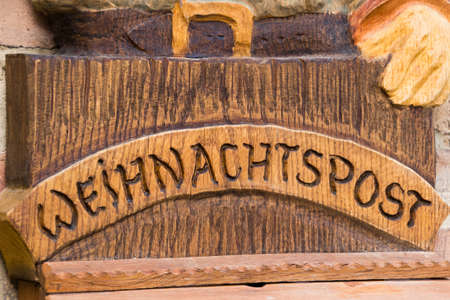 Furstenberg, Himmelpfort, Oberhavel, Brandenburg, Germany - Here is the Christmas Post Office, where will be answered in the time of Advent Wishlist of children from around the world - postboxのeditorial素材