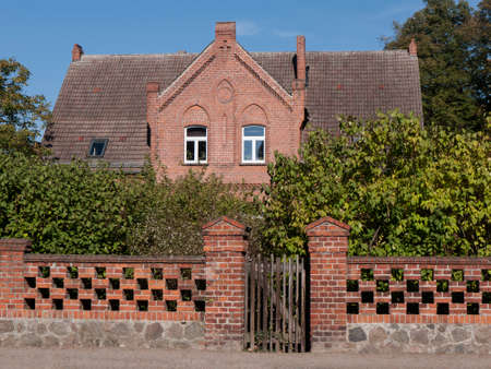 The village Lichterfelde is located near Eberswalde in Brandenburg, northeast of Berlin. - here: manseのeditorial素材
