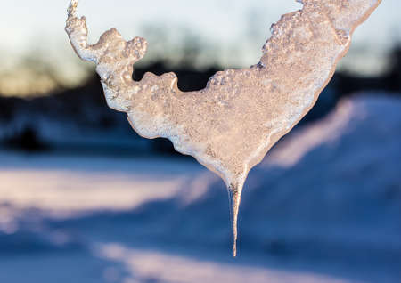 Brilliant Icicle abstract form in the setting sunの写真素材