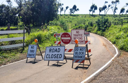 Signs for Do not enter, Load close, No through trafficの写真素材