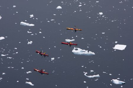Kayaking in Antarcticaの写真素材