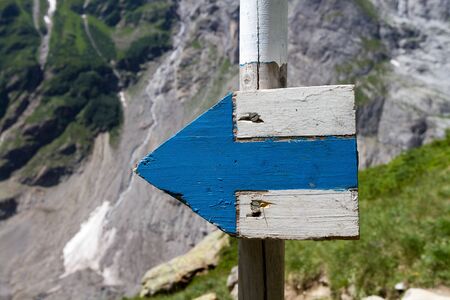 Signpost on Treks in Switzerlandの写真素材