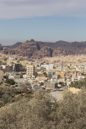 Wadi Musa, small town near Petra, Jordanの写真素材