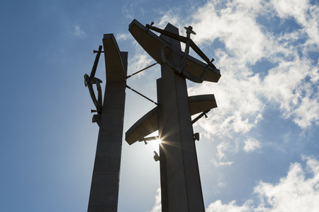Stocznia Gdanska: Monument to the fallen shipyard workersの写真素材