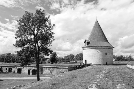 Kuressaare Castle and its tower. Summer sunny day. Saaremaa island, Estoniaのeditorial素材
