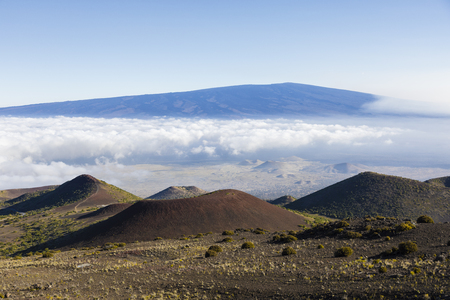 Breathtaking view of Mauna Loa volcano on the Big Island of Hawaii. The largest subaerial volcano in both mass and volume, Mauna Loa has been considered the largest volcano on Earth.の写真素材