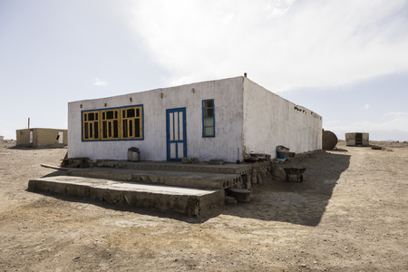 Karakul, Tajikistan, August 22 2018: Traditional House in Karakul town in the pamir mountains in Tajikistanのeditorial素材