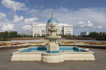 Astana, Kazakhstan, August 2 2018: Residence of the President of the Republic of Kazakhstan Ak Orda in Astana, Kazakhstan.のeditorial素材