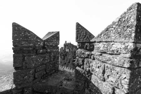 Guaita Castle in San Marino. Exterior of Rocca della Guaita castle.のeditorial素材