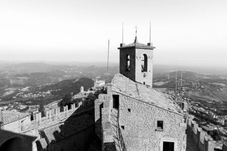 Guaita Castle in San Marino. Exterior of Rocca della Guaita castle.のeditorial素材