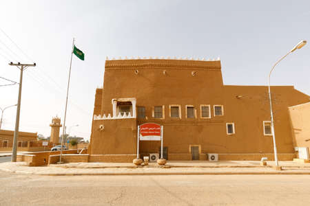 Shaqra, Saudi Arabia, February 16 2020: Al Subaie historic palace in Shaqra, Saudi Arabia. This house is traditional restored with clay bricksのeditorial素材