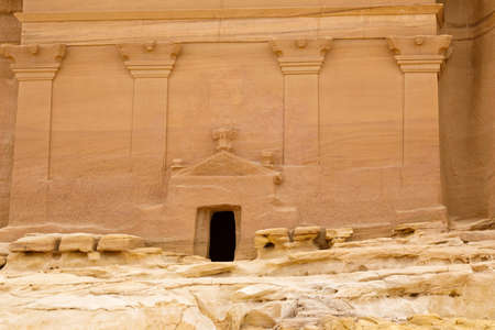 Tomb of Lihyan son of Kuza, known as Qasr AlFarid, the most iconic tomb in AlUla in the region of...
