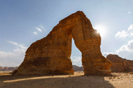 Famous Elephant Rock in Al Ula, Saudi Arabiaの写真素材