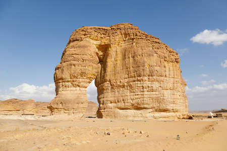 Famous Elephant Rock in Al Ula, Saudi Arabiaの写真素材