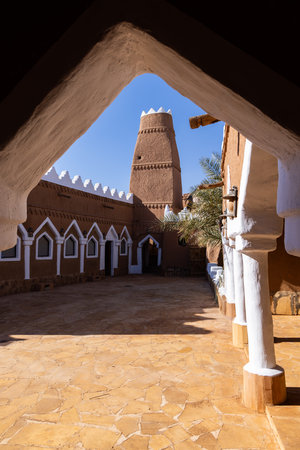 Ushaiger, Ar Riyadh in Saudi Arabia. A traditional restored village made of clay bricks. Ushaiger is one of the Heritage Villages in the Kingdom of Saudi Arabiaの写真素材