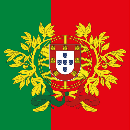 portugal coat of arm and flagのイラスト素材