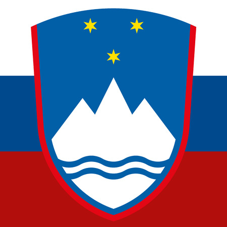 slovenia flag and coat of armのイラスト素材