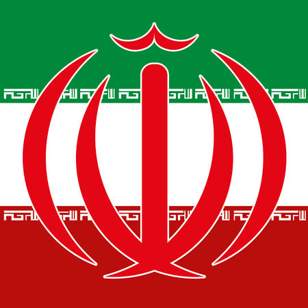 iran flag and coat of armのイラスト素材