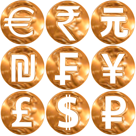 currency symbols, gold coinの写真素材