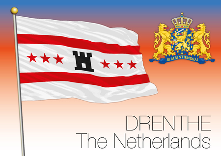 Drenthe regional flag, Netherlands, European union.のイラスト素材