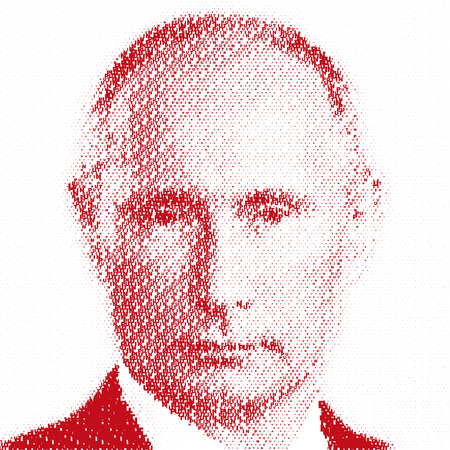 MOSCOW, RUSSIAN FEDERATION - YEAR 2017 - Portrait of Vladimir Putin, vector files, illustrationのeditorial素材